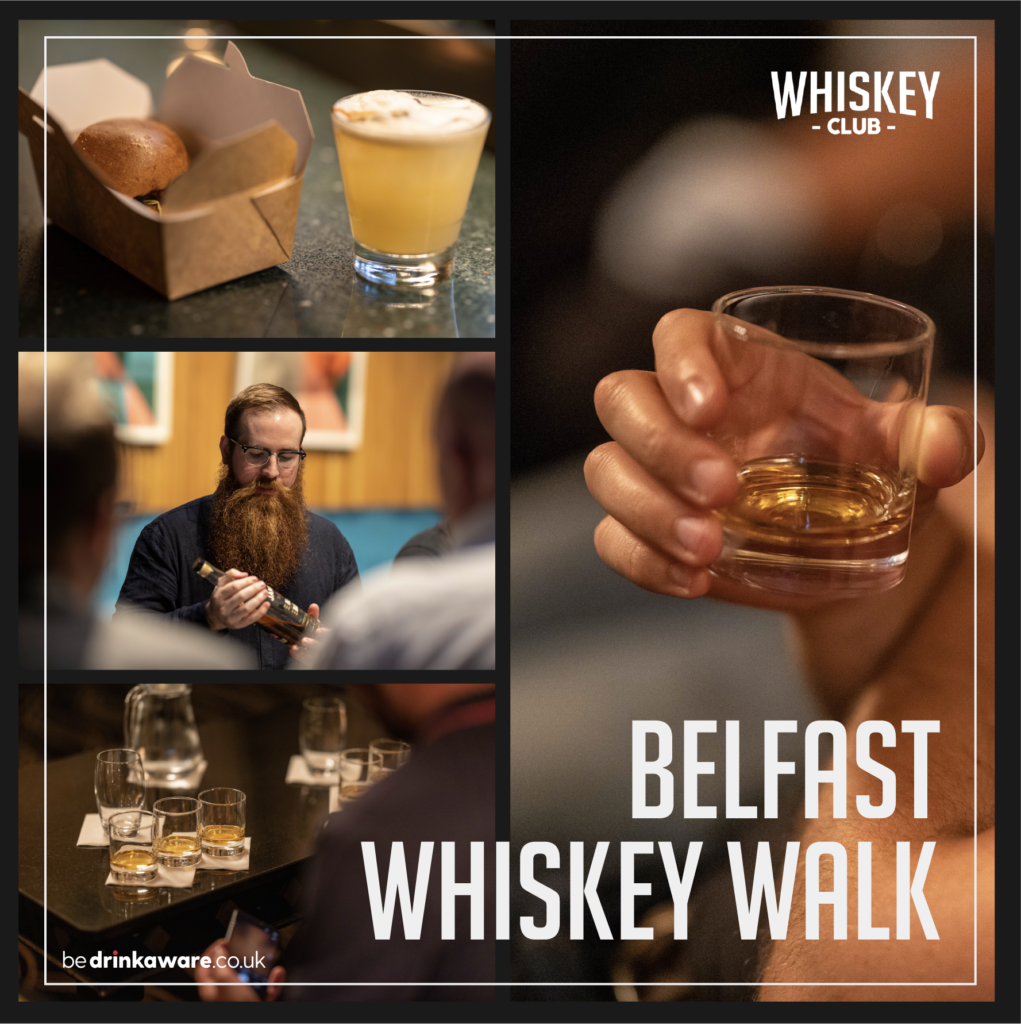 A poster to promote Belfast Whiskey Walk 
