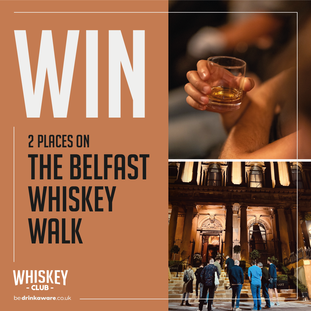 WIN Graphic. WIN two places on the Belfast Whiskey Walk 